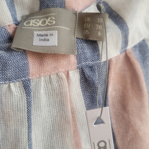 ASOS Striped Linen Top and Skirt Set Sz6 - Picture 5 of 9